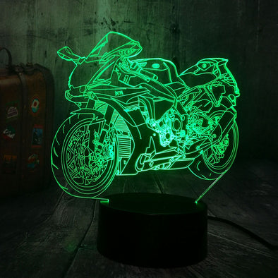 Lampe LED 3D Moto Sportive - Motard Passion