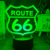 Lampe LED 3D Route 66 - Motard Passion