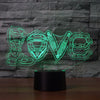 Lampe LED 3D LOVE Moto Cross - Motard Passion