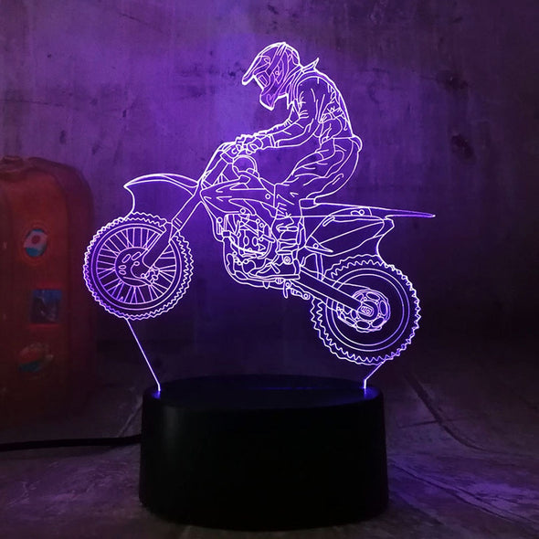Lampe LED 3D Moto Tout Terrain - Motard Passion
