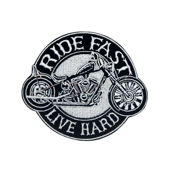 Écusson Ride Fast Live Hard - Motard Passion