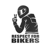 Sticker Voiture "Respect for bikers" - Motard Passion